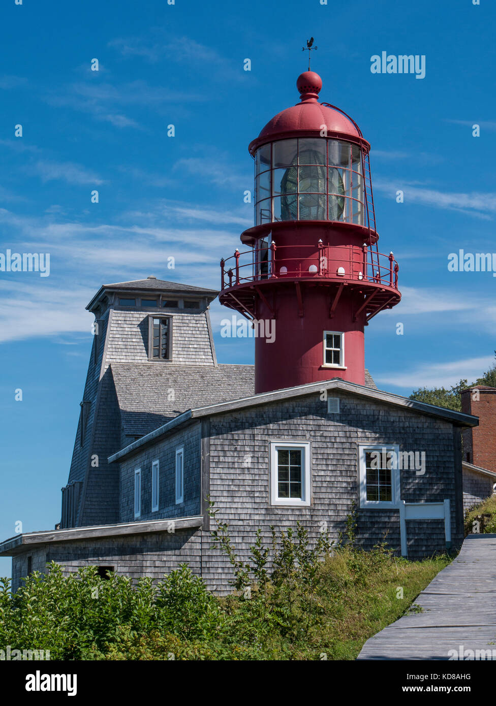 Phare, Pointe a la Renommee, Gaspé, Québec, Canada. Banque D'Images