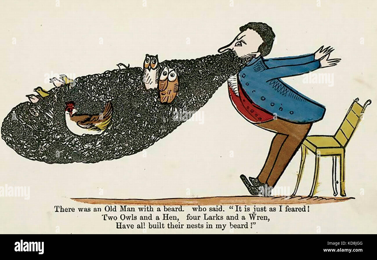Edward LEER (1812-1888) artiste anglais et poète humoristique. Illustration de son livre De Absurdité. Banque D'Images