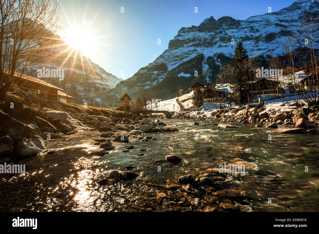 Beau paysage pittoresque en hiver, Suisse, Europe Banque D'Images