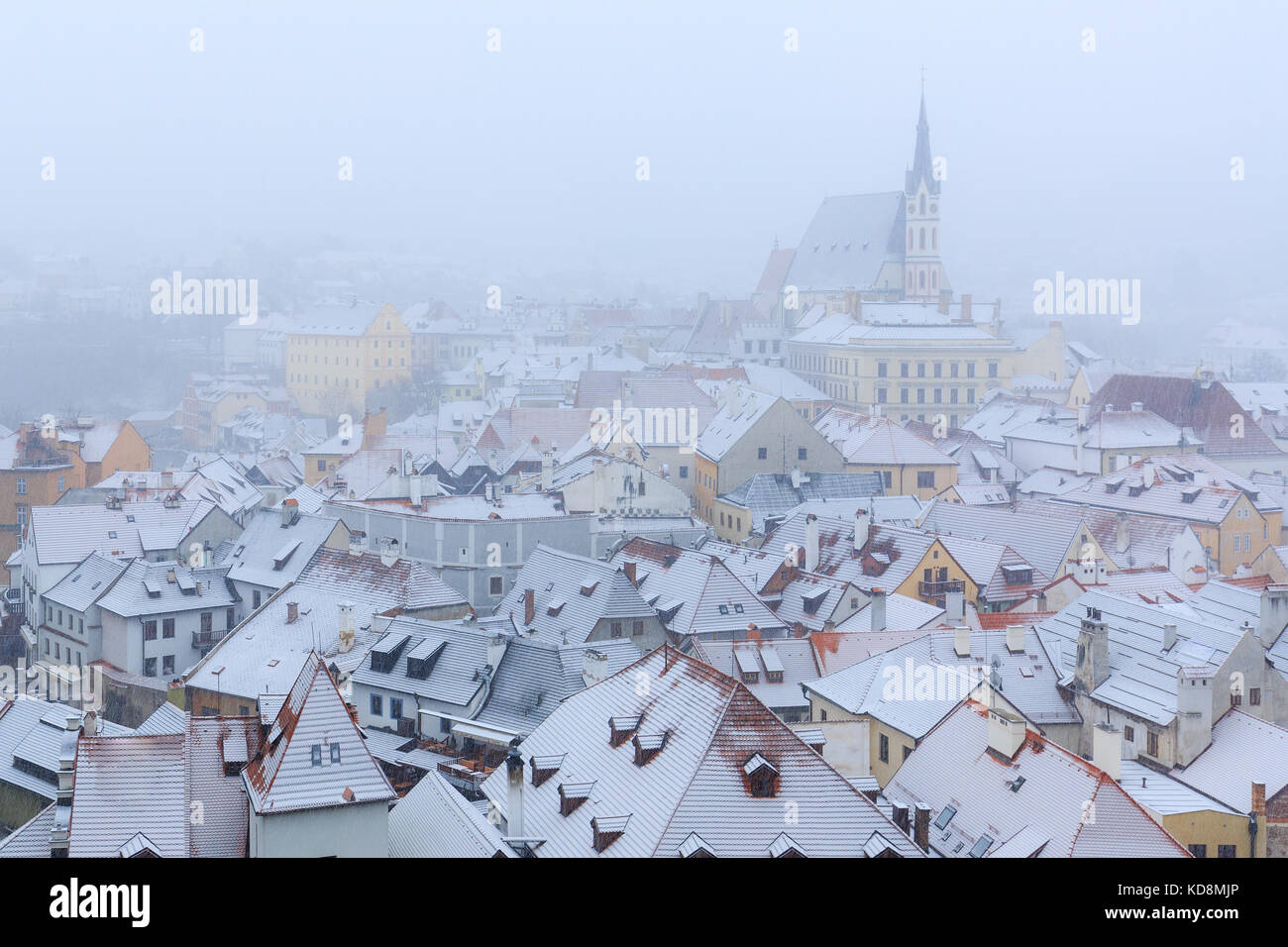 La vieille ville historique de Cesky Krumlov, République tchèque, destination, de l'hiver Banque D'Images
