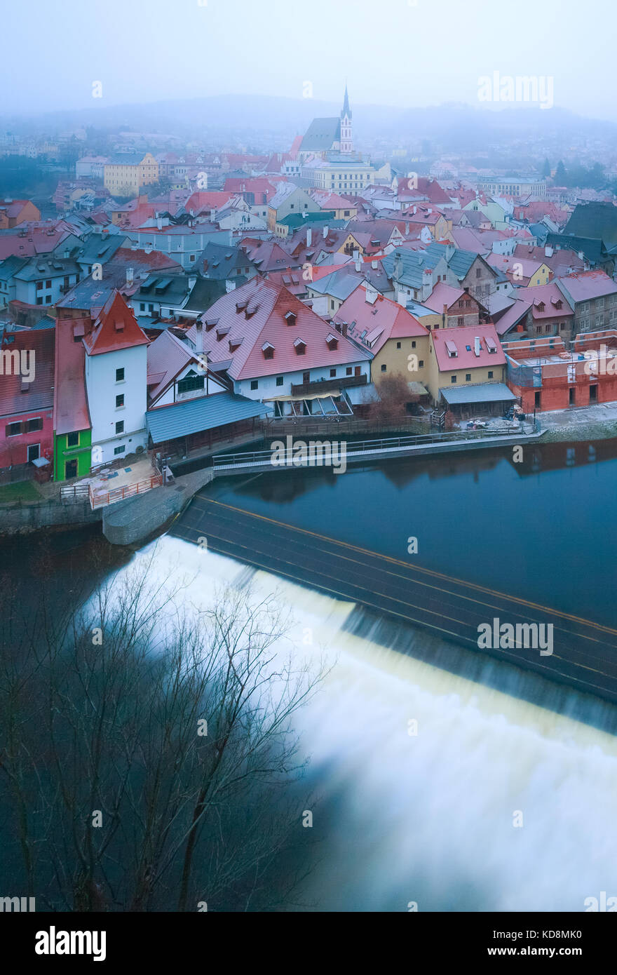 La vieille ville historique de Cesky Krumlov, République tchèque, destination, de l'hiver Banque D'Images