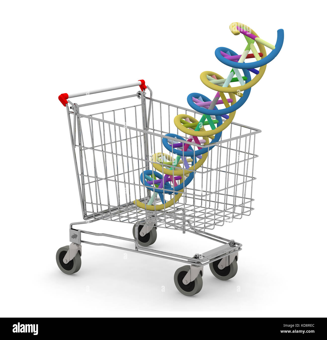 Panier avec des molécules ADN à l'intérieur, 3d illustration Banque D'Images