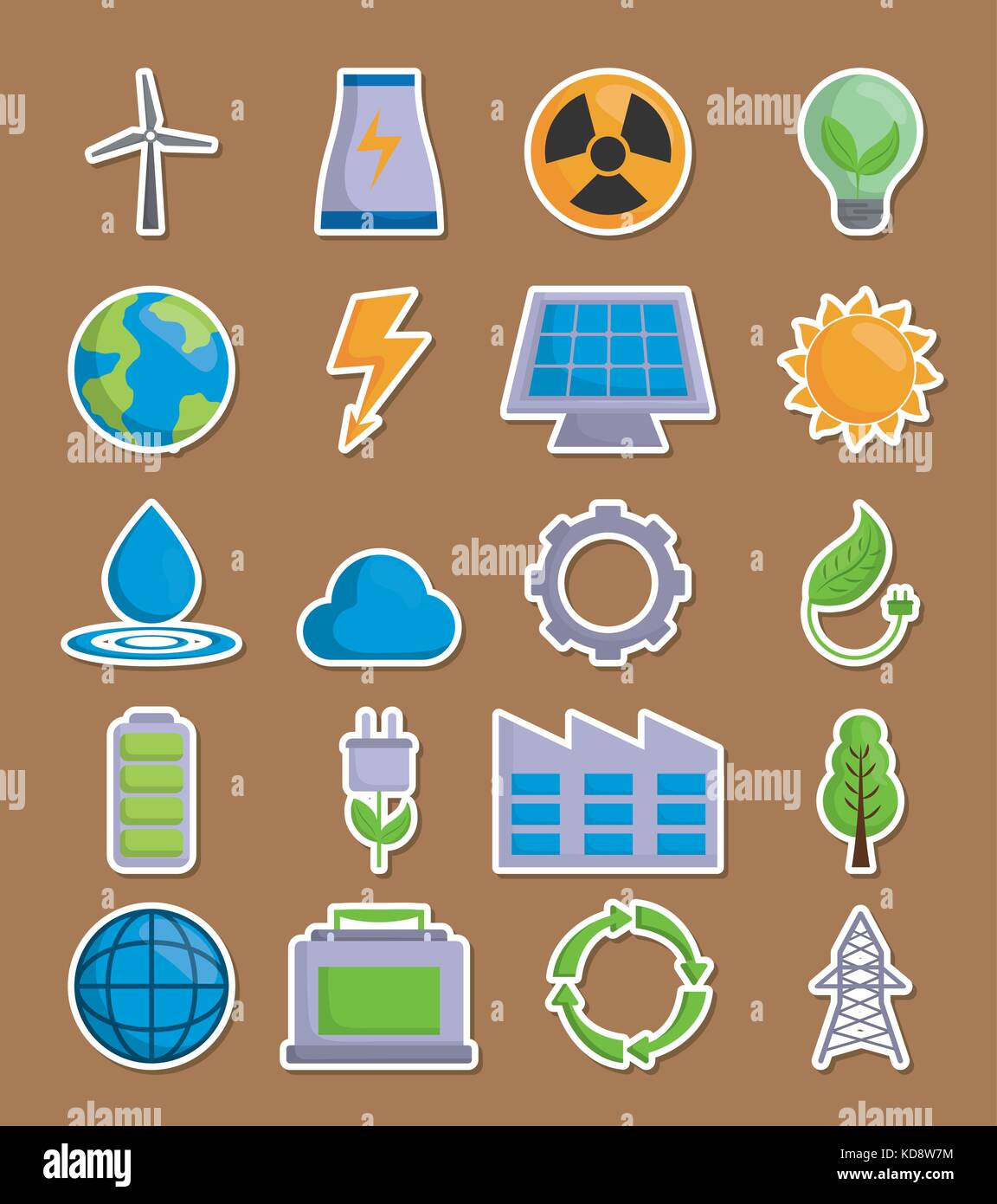 La conception d'énergie renouvelable Illustration de Vecteur