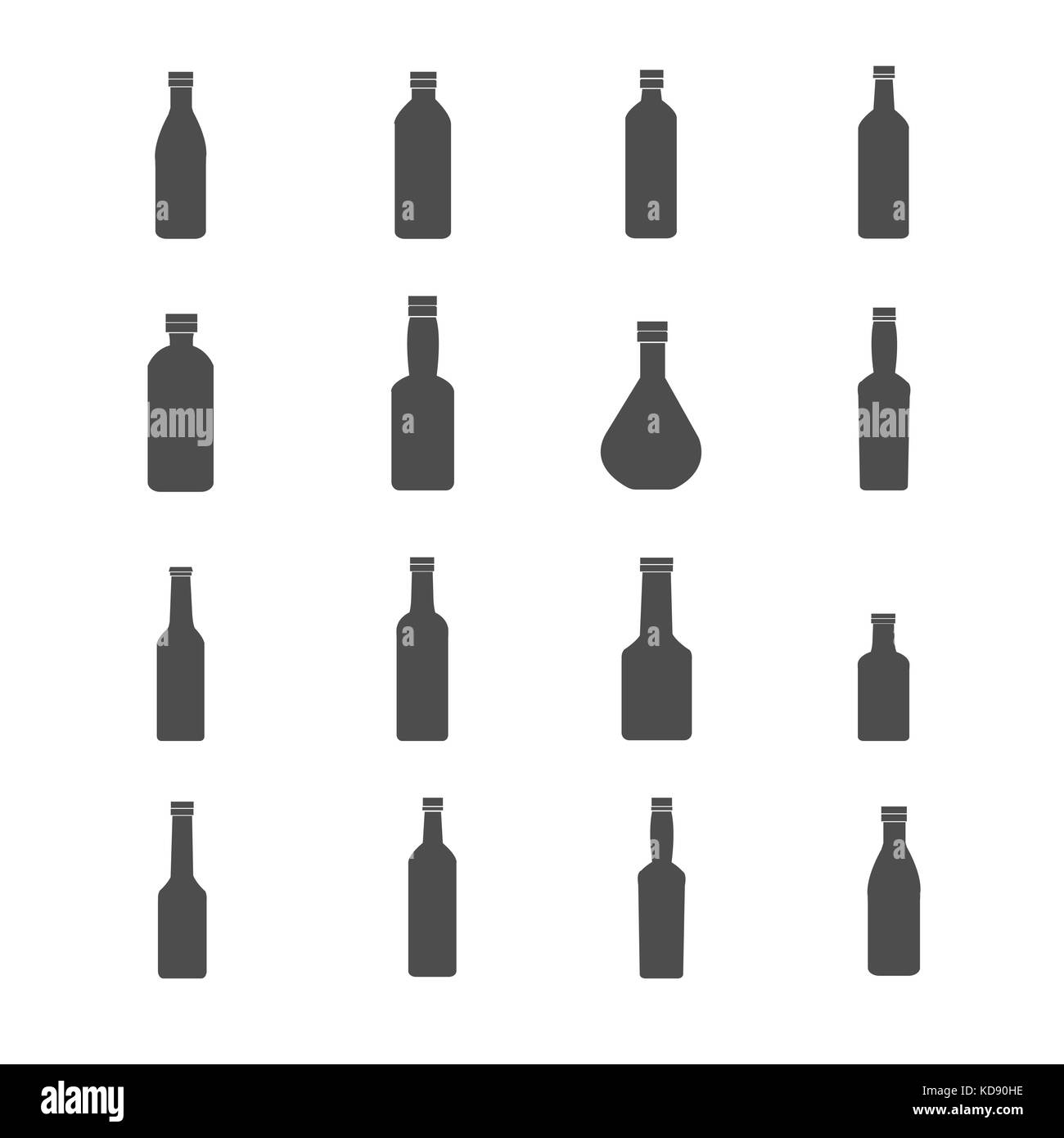 Vector icons set bouteille Banque D'Images