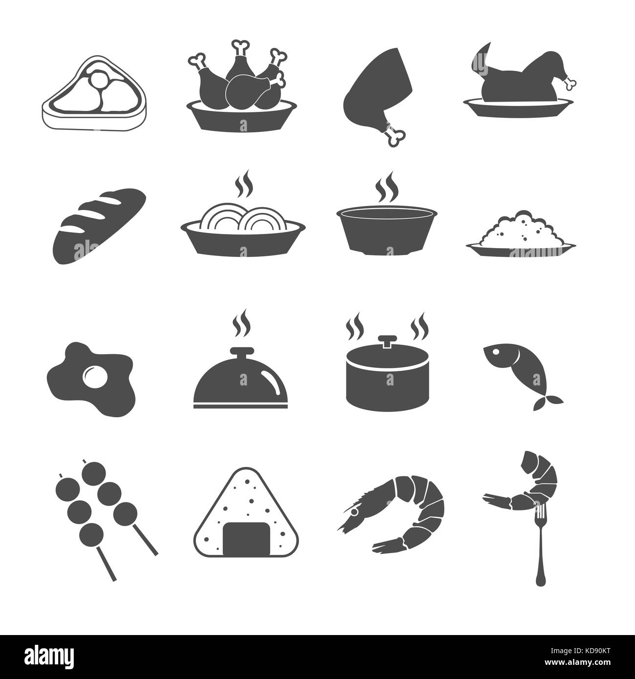 Food icons set vector Banque D'Images