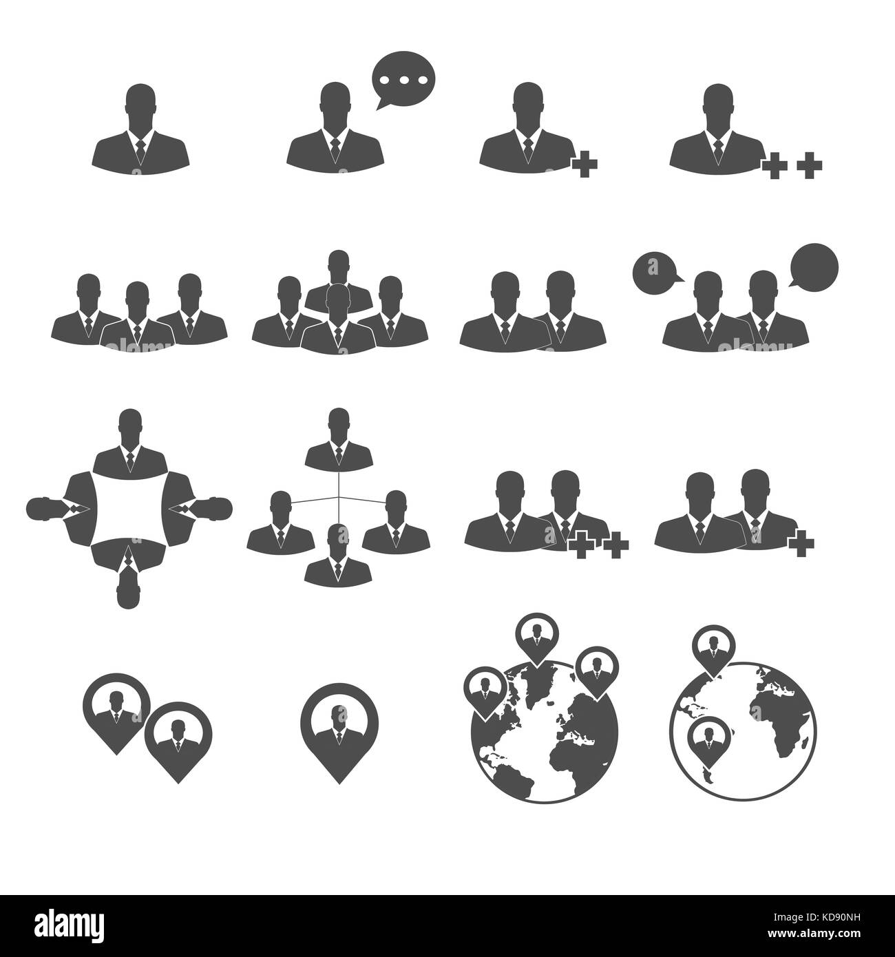 Les gens icons set vector Banque D'Images