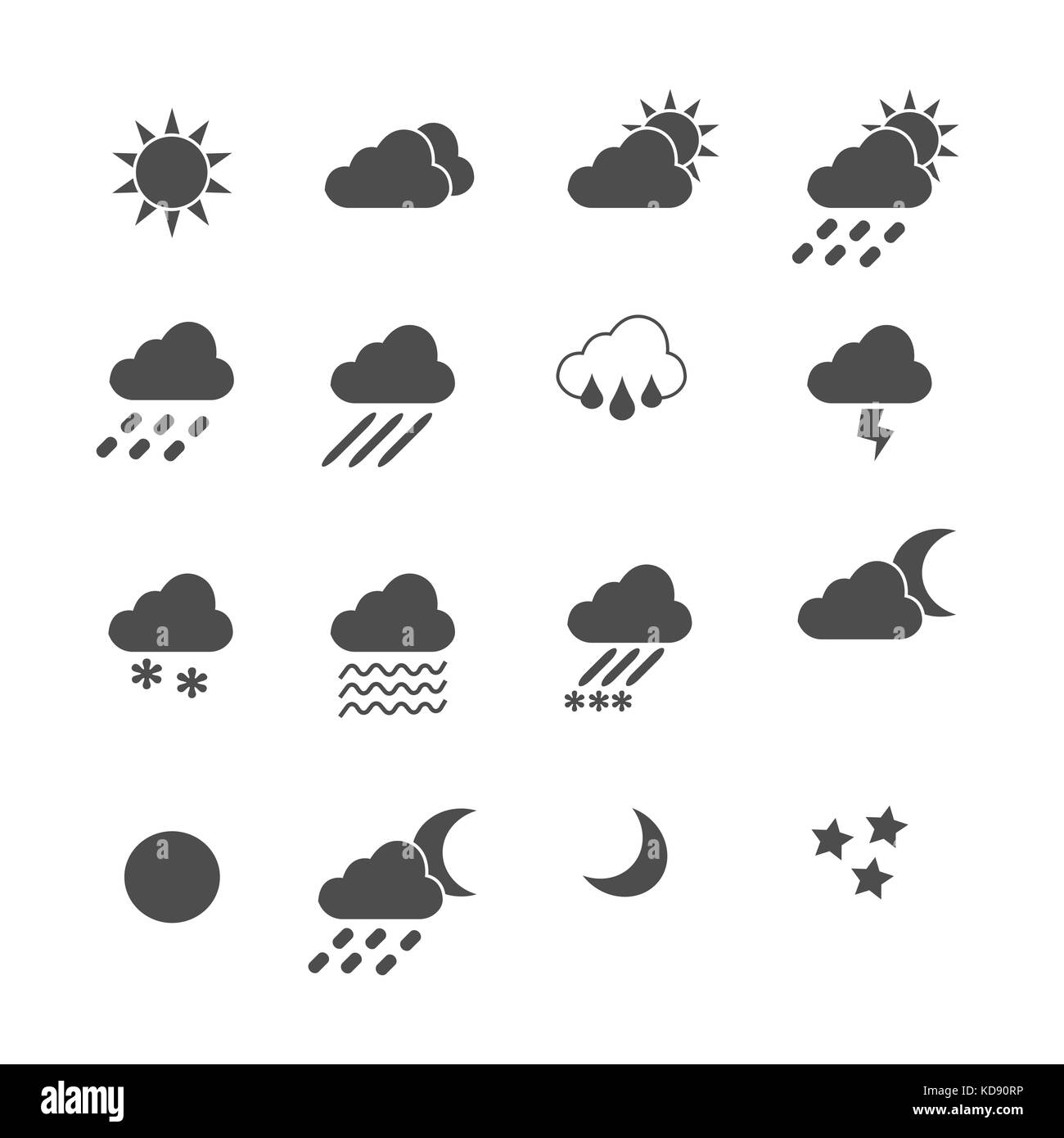 Vecteur icônes météo Banque D'Images