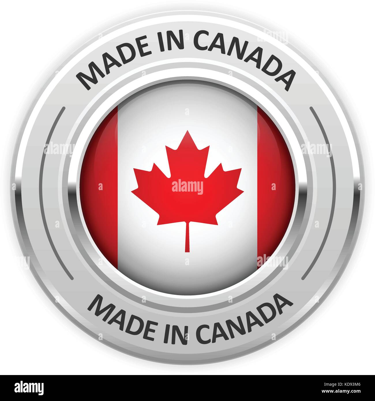 Médaille d'argent fabriqué au Canada à partir d'un drapeau Illustration de Vecteur