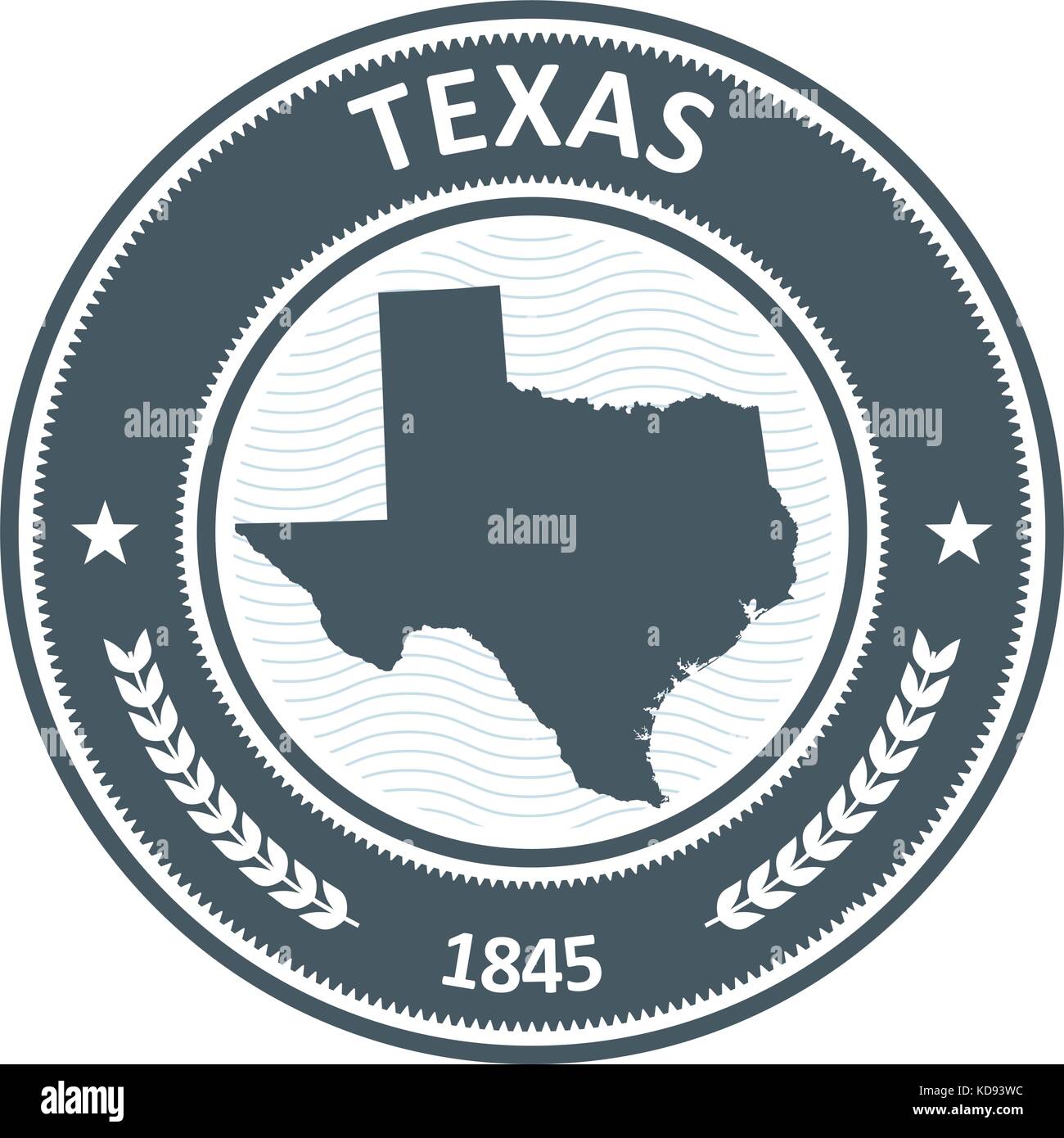 Timbre de l'état du Texas avec carte d'ossature Illustration de Vecteur