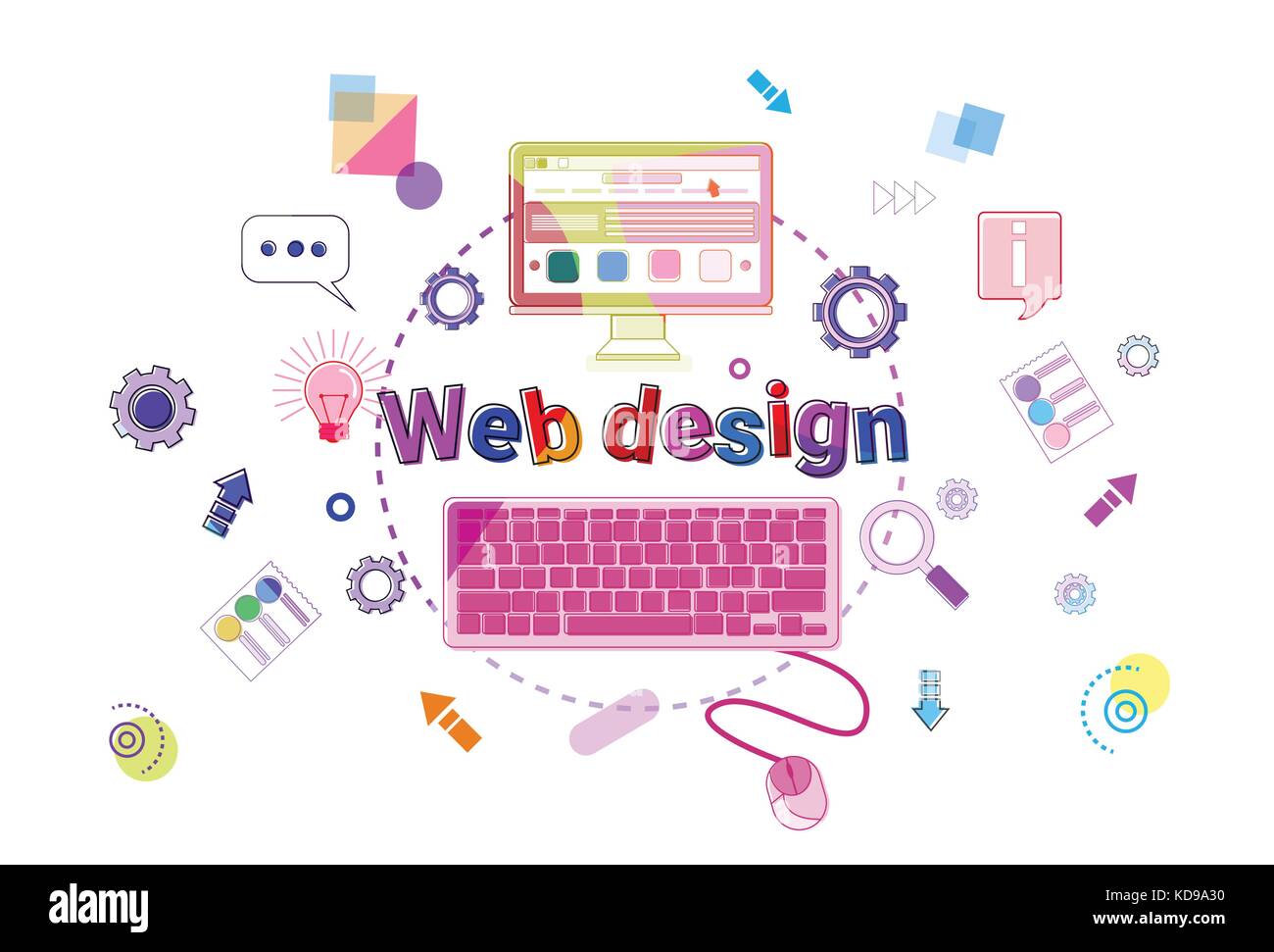 Web design concept processus créatif de programmation de développement logiciel banner Illustration de Vecteur