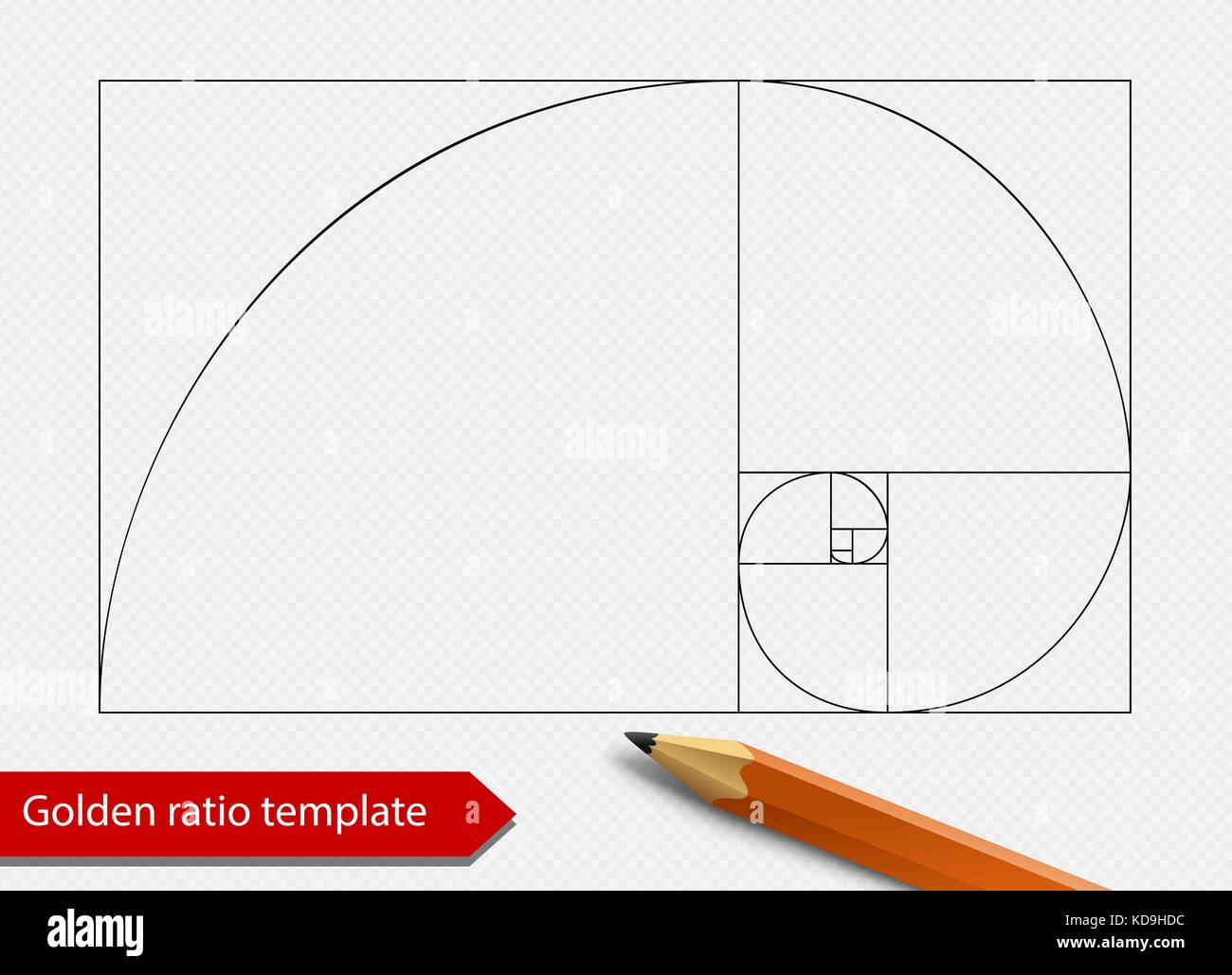 Nombre d'or line graph template vector illustration. forme spirale de Fibonacci proportion symbole. isolé sur fond transparent. Illustration de Vecteur