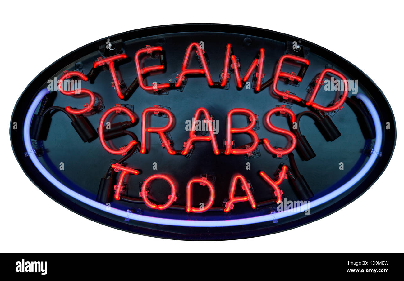 Les crabes vapeur au néon. aujourd'hui à l'horizontale. Banque D'Images