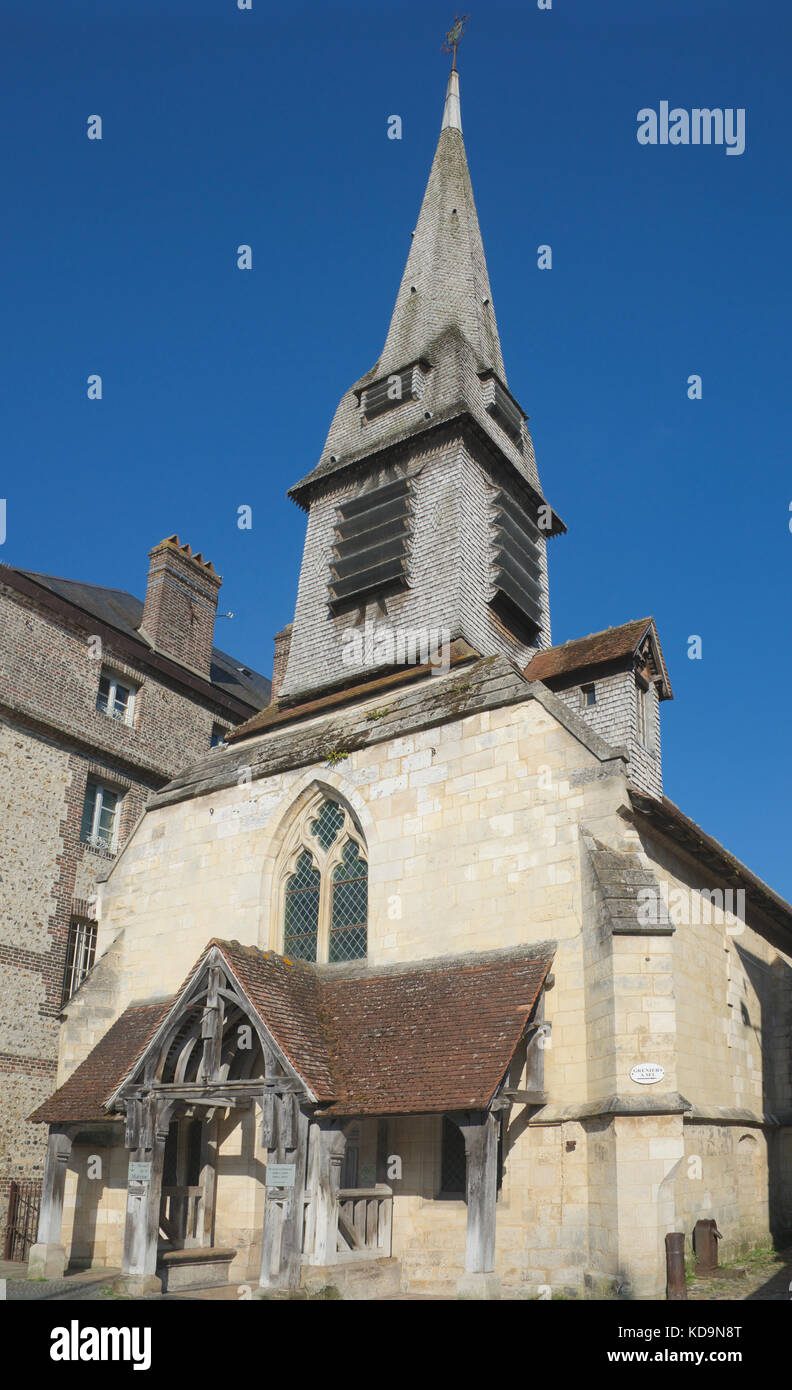 Eglise Saint Stephens Quai Saint Etienne Vieux Bassin Honfleur Calvados Normandie France Banque D'Images