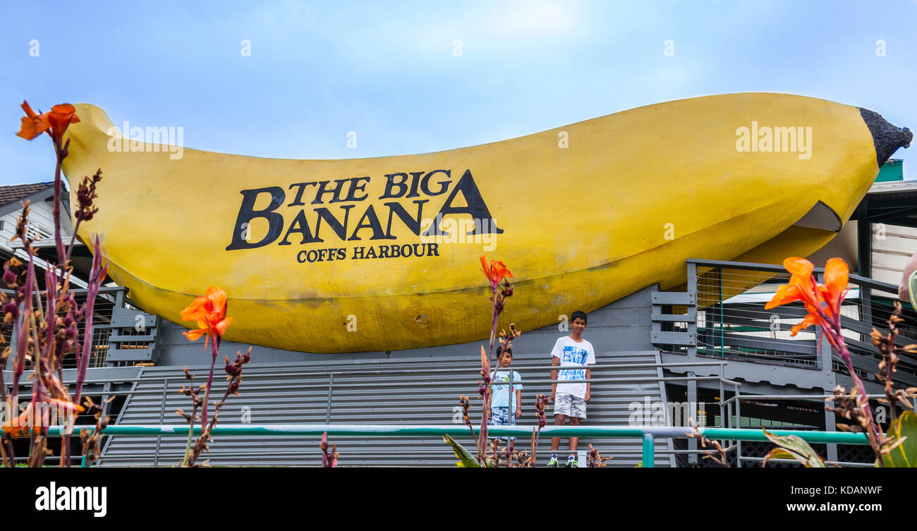 L'Australie, Nouvelle Galles du Sud, côte nord, le Big Banana, une attraction touristique à Coffs Harbour Banque D'Images