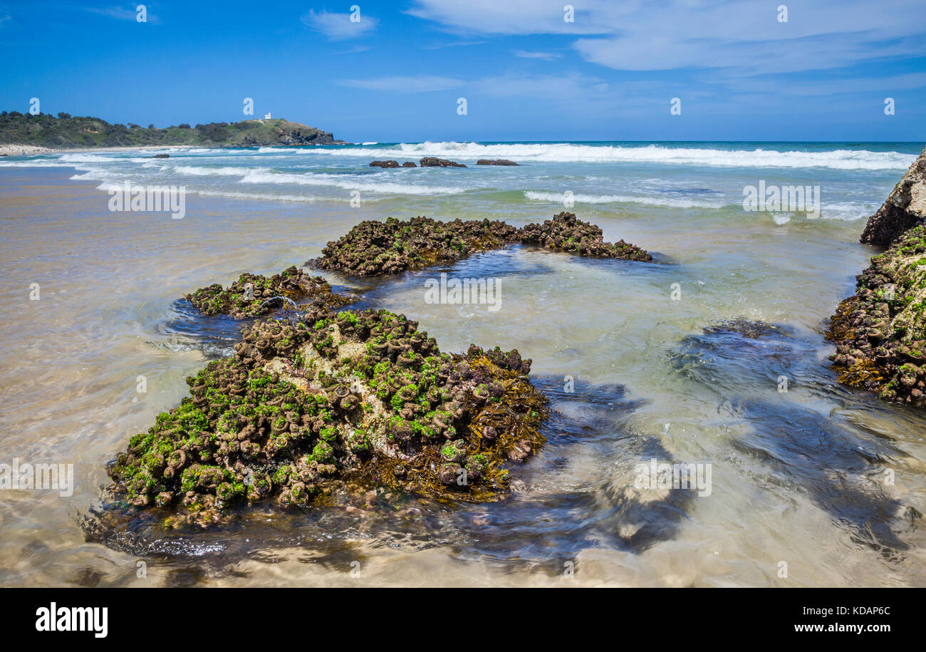 L'Australie, Nouvelle Galles du Sud, à mi Côte Nord, Port Macquarie, Wotonga Rocks at Lighthouse Beach Banque D'Images