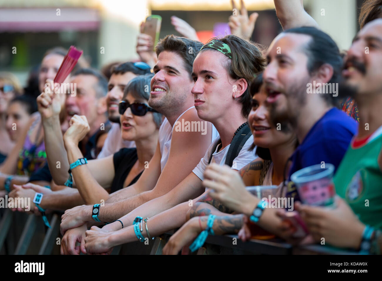 Barcelone - 15 juin : la foule lors d'un concert au festival sonar le 15 juin 2017 à Barcelone, Espagne. Banque D'Images