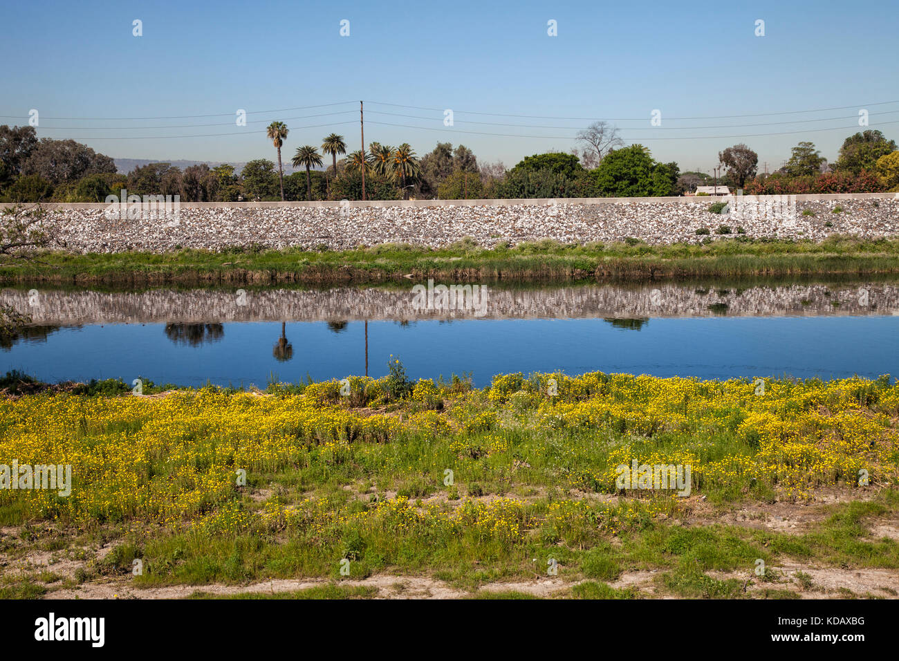 Los angeles river près de Willow Street, Long Beach, Californie, USA Banque D'Images