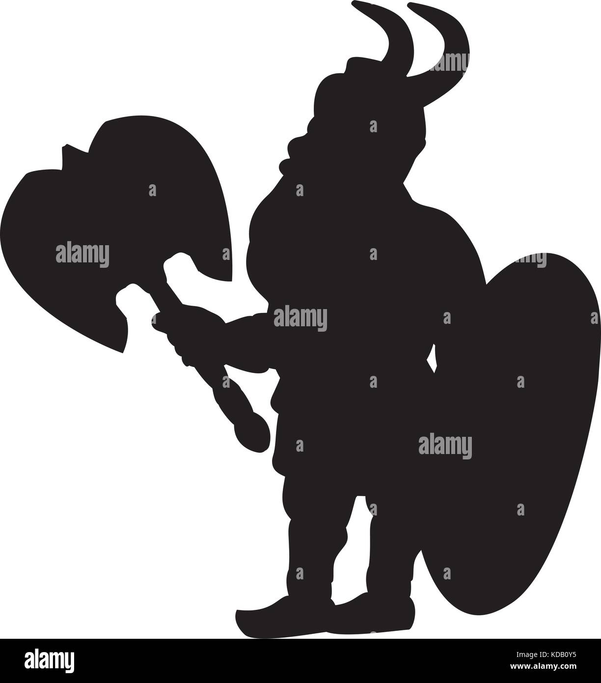 Silhouette nain héros guerrier fantasy. vector illustration. Illustration de Vecteur Silhouette nain héros guerrier fantasy. vector illustration. Illustration de Vecteur