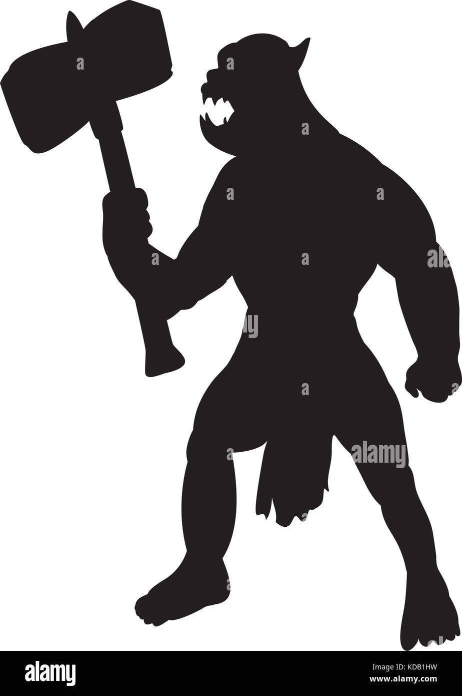 Silhouette orc méchant monstre fantasy. vector illustration. Illustration de Vecteur Silhouette orc méchant monstre fantasy. vector illustration. Illustration de Vecteur