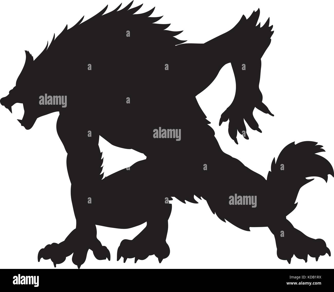 Silhouette de loupgarou mythologie ancienne fantaisie. vector