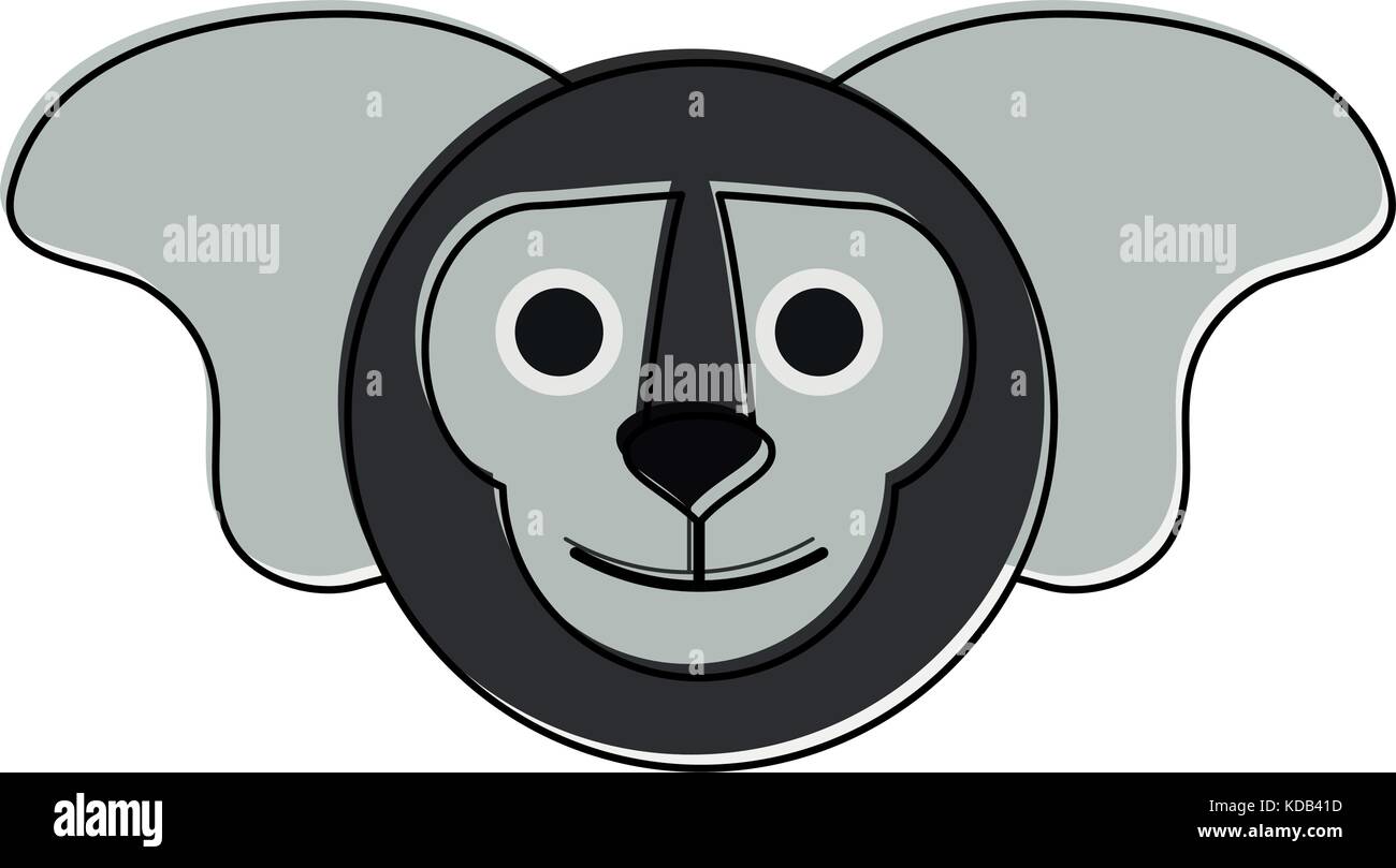 Happy monkey cartoon face droit Illustration de Vecteur