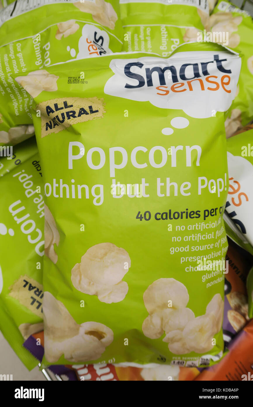 Snack-sacs de pop-corn, usa Banque D'Images