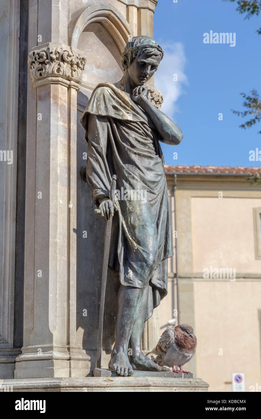 Détail du monument un fanti manfredo à la place San Marco. Florence italie. Banque D'Images