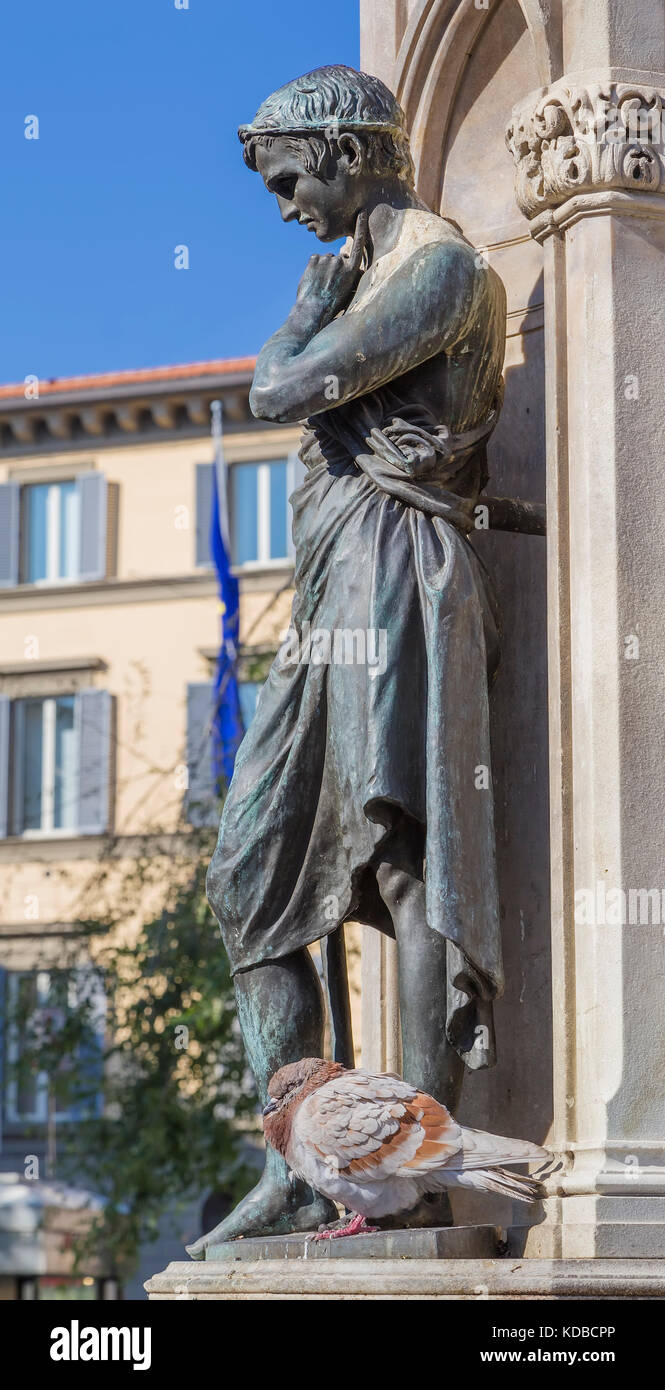 Détail du monument un Manfredo Fanti. Florence italie. Banque D'Images