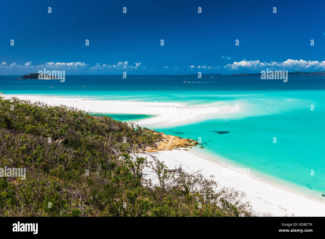 Amazing célèbre Whitehaven Beach dans les Whitsunday Islands, Queensland, Australie Banque D'Images