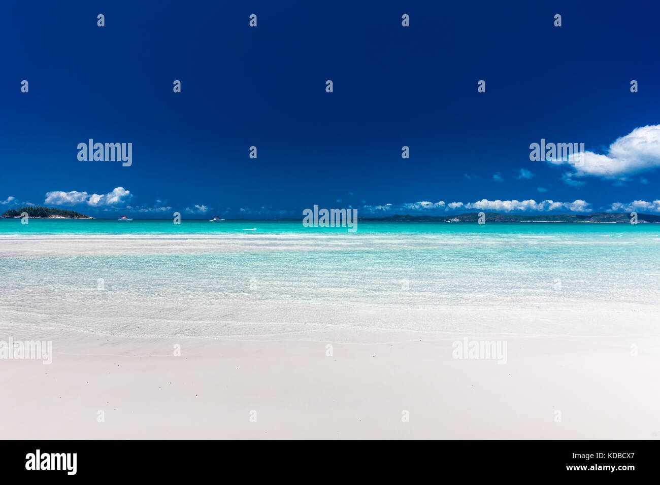 Amazing célèbre Whitehaven Beach avec du sable blanc dans les Whitsunday Islands, Queensland, Australie Banque D'Images