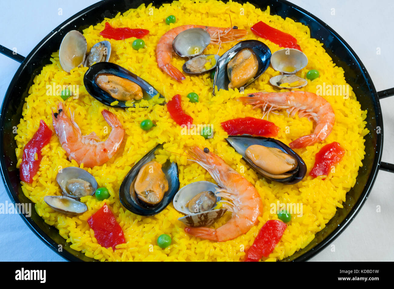 Paella aux fruits de mer. L'Espagne. Banque D'Images