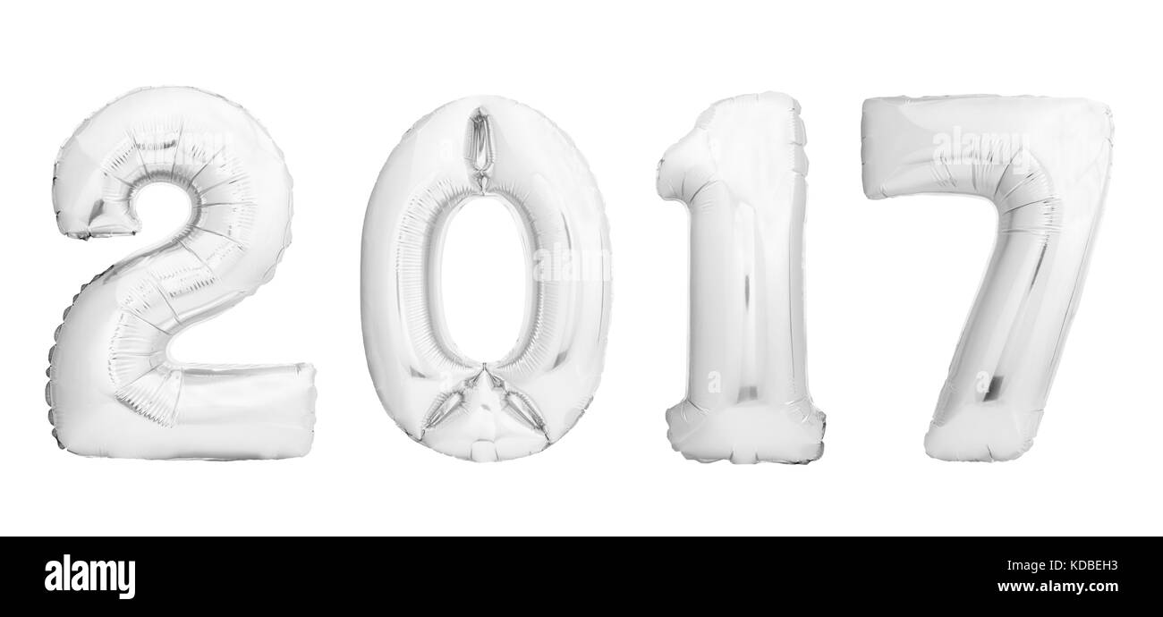 L'année 2017 ballons noël chrome Banque D'Images