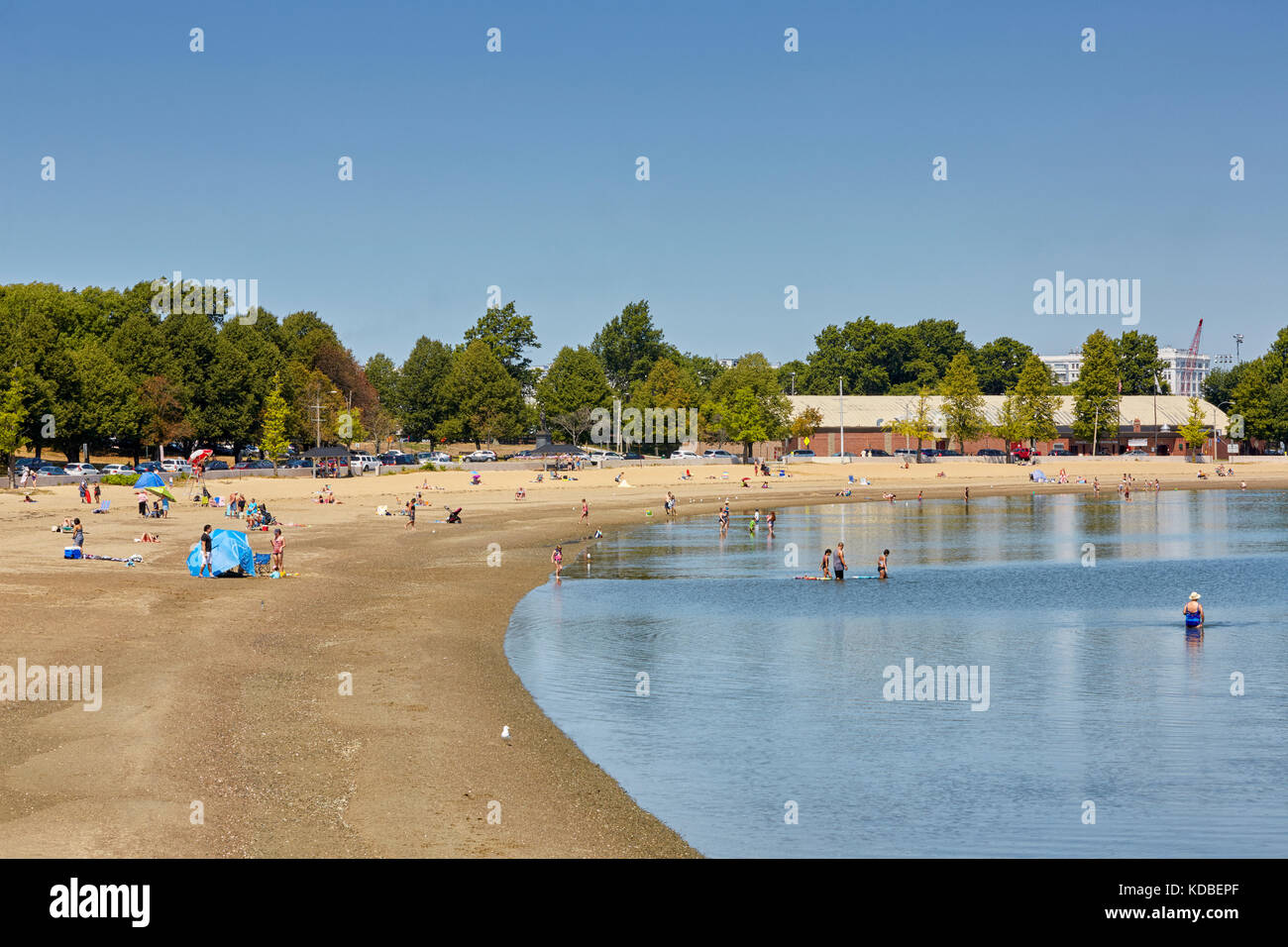 La plage de la baie de Plaisance, Castle Island, South Boston, Massachusetts, USA Banque D'Images