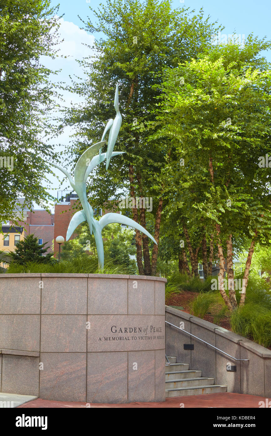 Ibis Ordre Croissant sculpture par Judy Henri Maurier McKie, jardin de la paix, Boston, Massachusetts, USA Banque D'Images