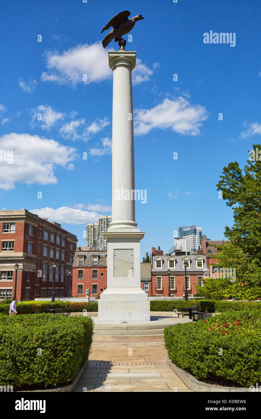 Monument de Beacon Hill Park, Ashburton, Bowdoin Street, Boston, Massachusetts, USA Banque D'Images