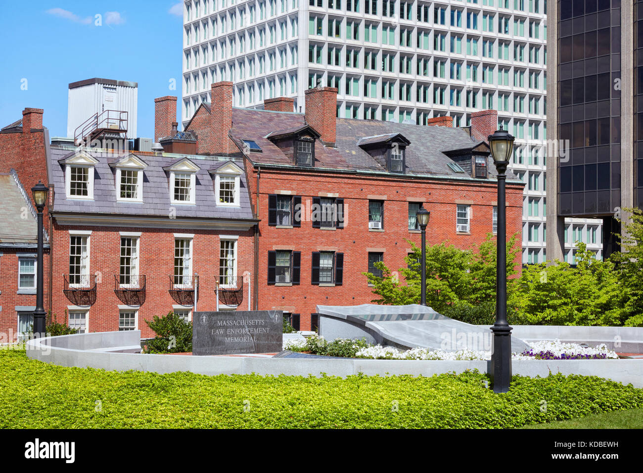 L'application de la loi du Massachusetts, Memorial Park Ashburton, Bowdoin Street, Boston, Massachusetts, USA Banque D'Images