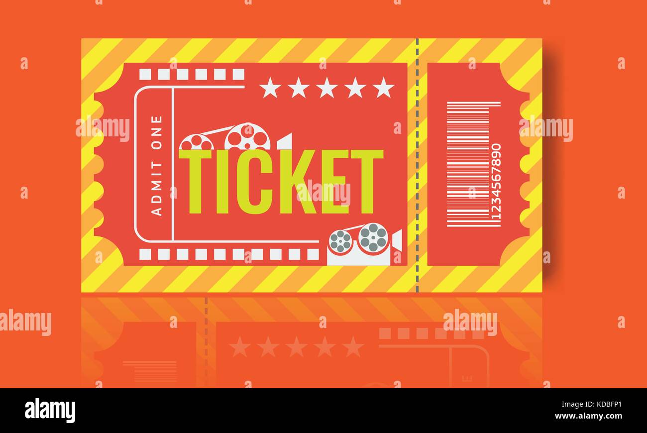 Exemple de modèle de ticket de cinéma branché. vecteur de conception Image  Vectorielle Stock - Alamy