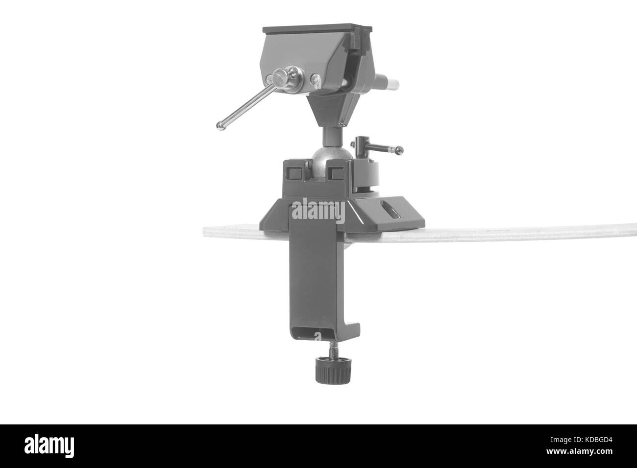 Table métal étau isolé sur fond blanc Banque D'Images