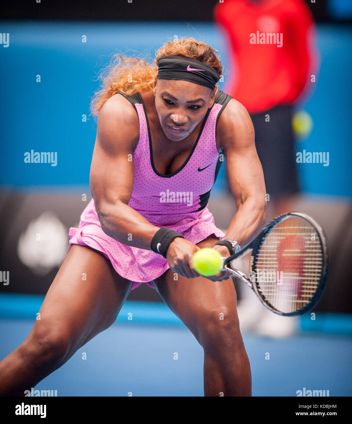 Serena Williams (USA) est tombée contre A. Ivanovic (SRB) au quatrième tour de l'Open d'Australie en simple féminin. Williams, le tournoi numéro un Seed A. Banque D'Images