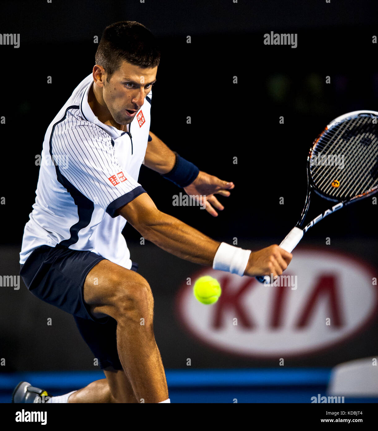 L'Open d'Australie 2013 - un tournoi du Grand Chelem - est l'ouverture de l'événement calendrier tennis chaque année. l'open a lieu chaque janvier à Melbourne, Banque D'Images