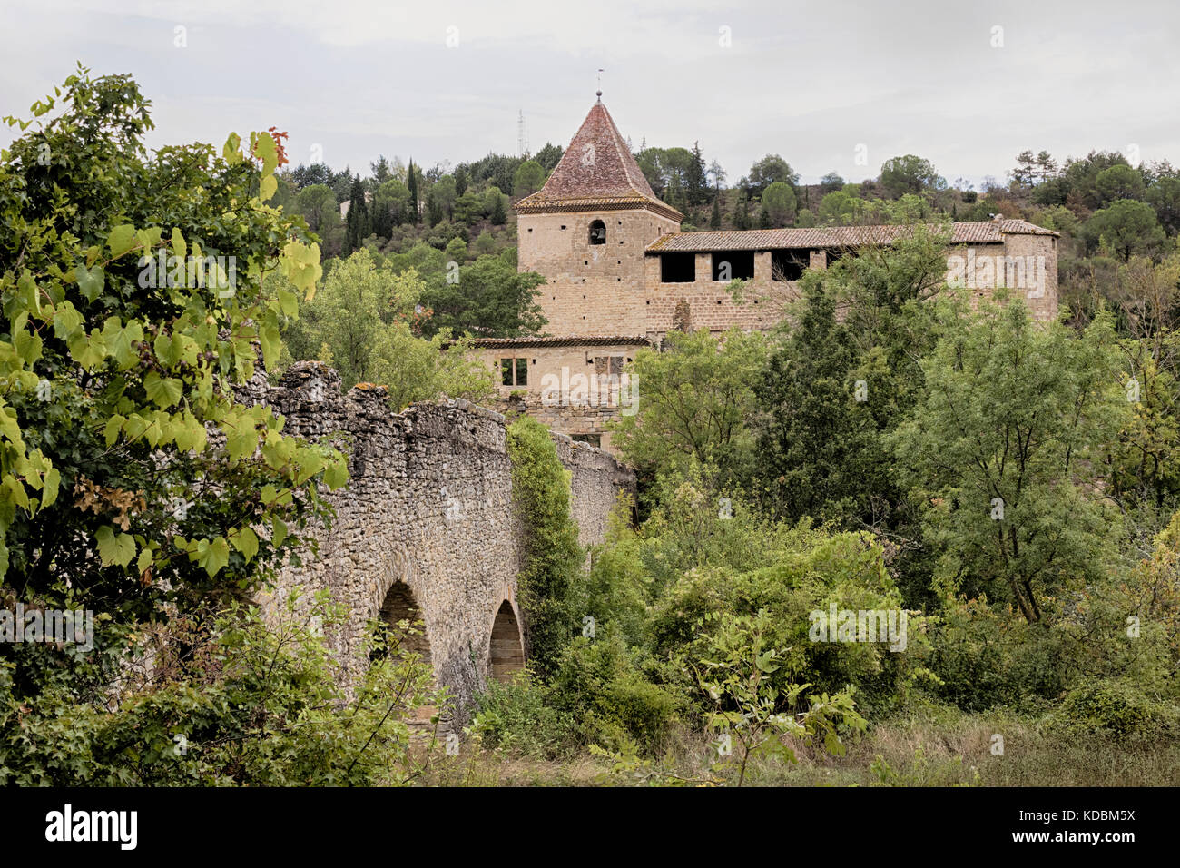 St-Polycarpe, près de Limoux, Corbières, France, reste de l'aqueduc romain Banque D'Images