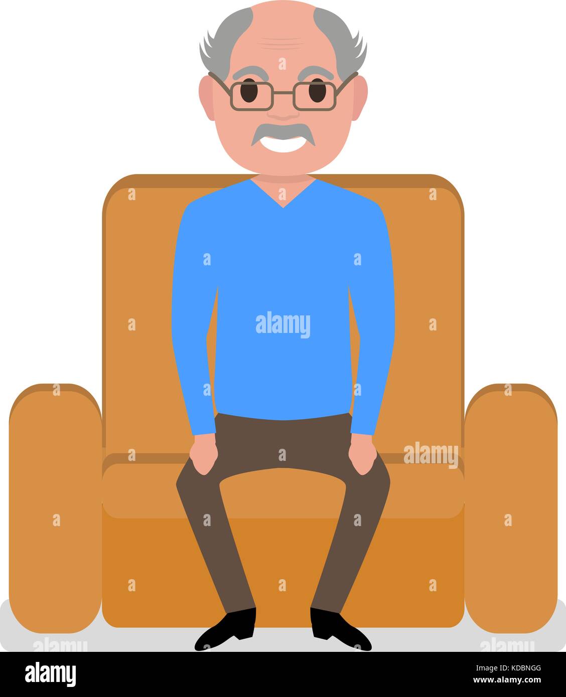 Vector cartoon grand-père assis dans un fauteuil Illustration de Vecteur