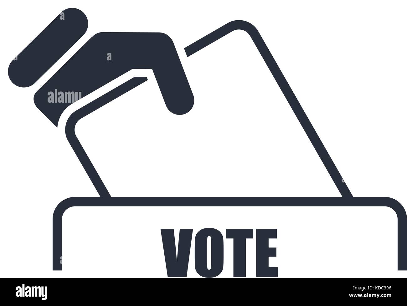 Bulletin de vote à la main avec icône - élection fort Illustration de Vecteur