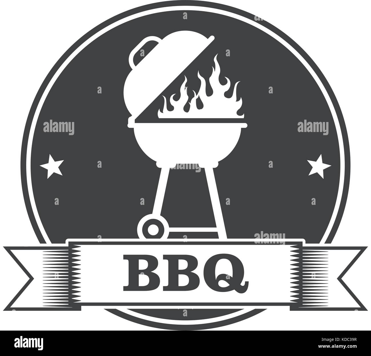 Barbecue (BBQ) et de la grillade stamp Illustration de Vecteur