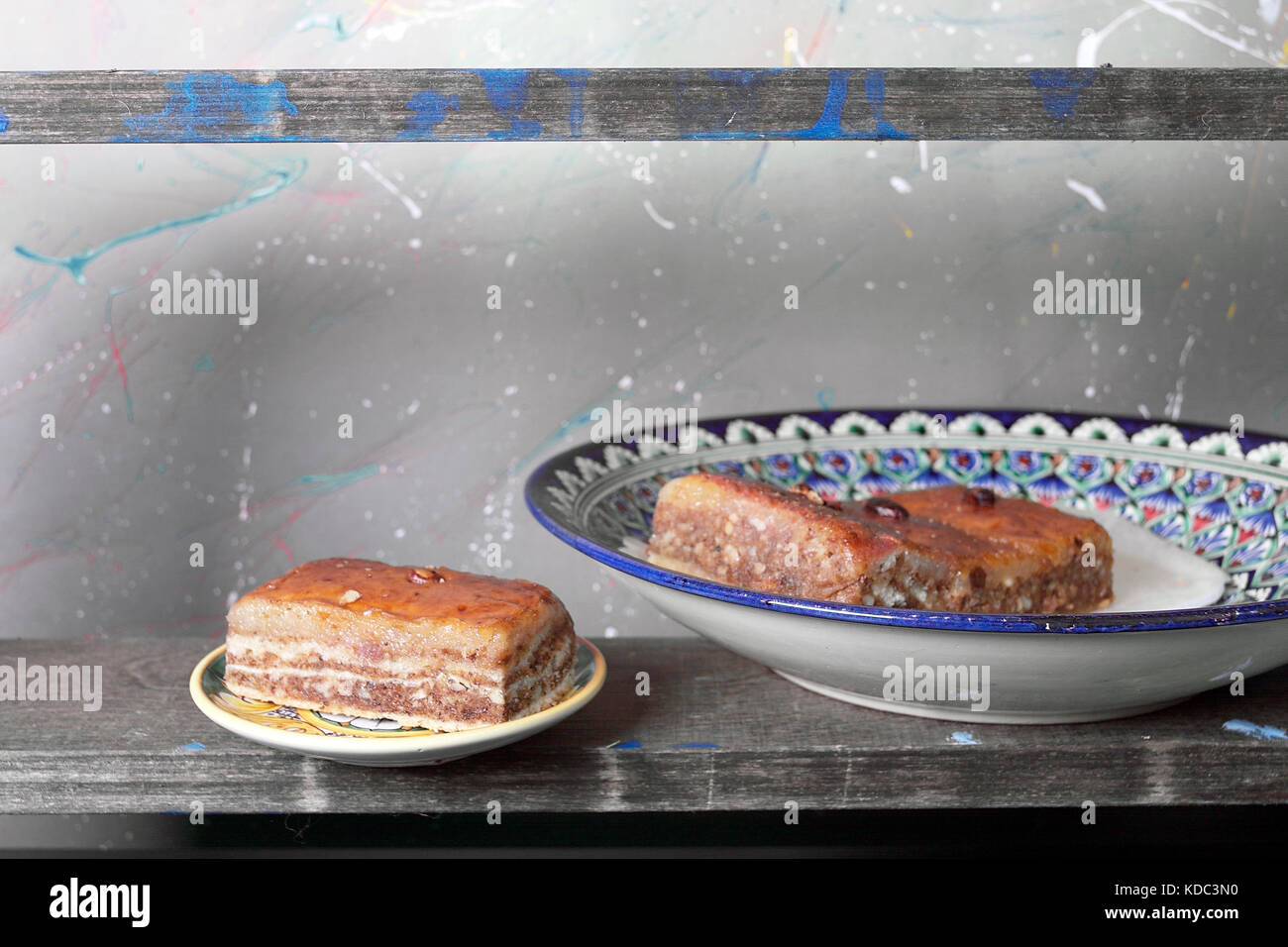 Les soucoupes sur brownies Banque D'Images
