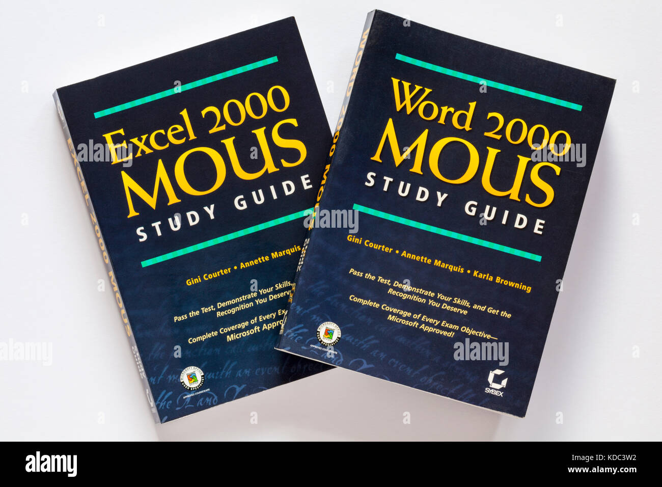 Word 2000 Guide d'étude et des protocoles d'Excel 2000 Protocoles d'étude guide books sur fond blanc Banque D'Images