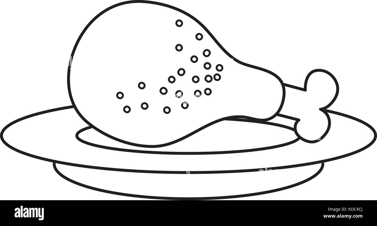 Plat d'une cuisse de poulet vector illustration design Illustration de Vecteur