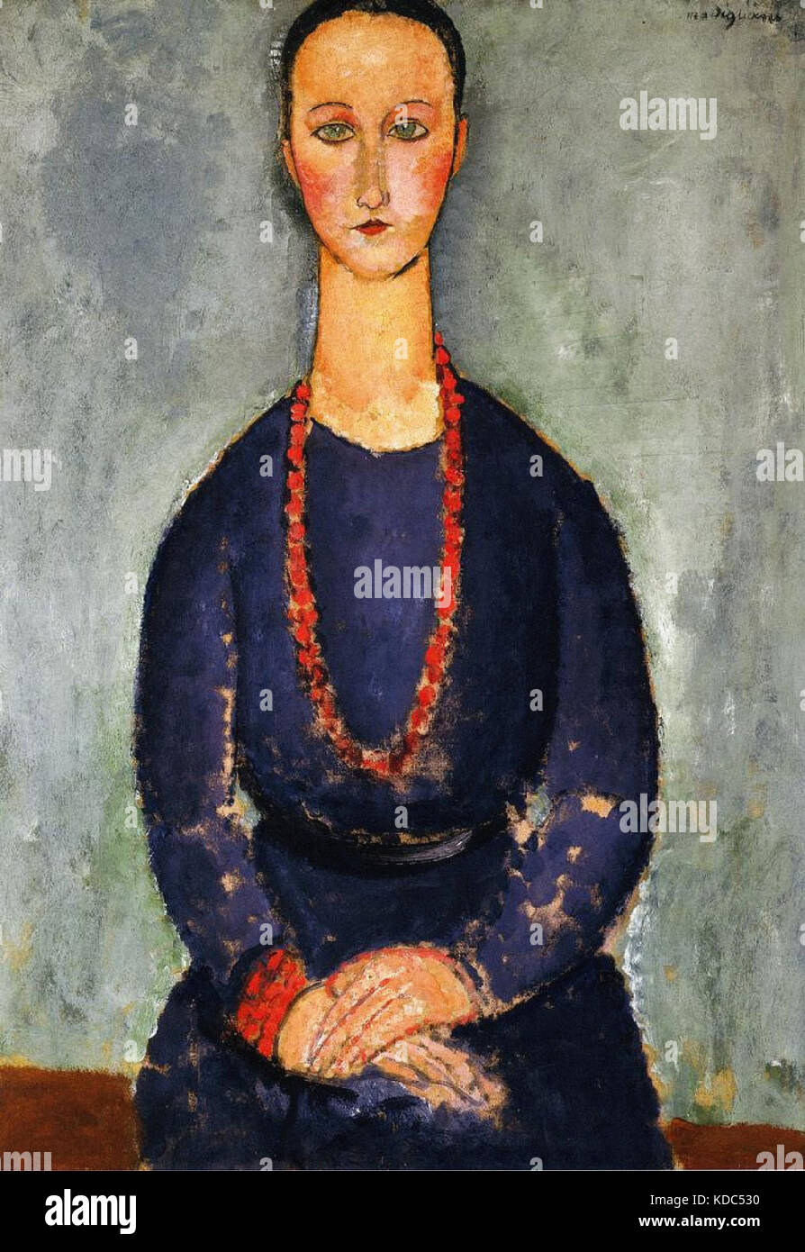 Femme au collier de corail, Amedeo Modigliani 1918 Cincinnati Art Museum Banque D'Images