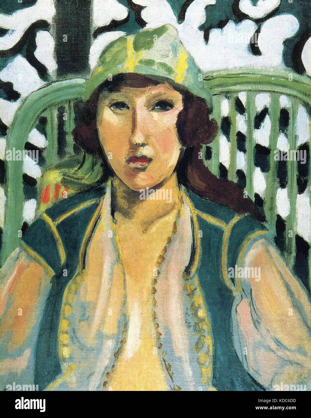 Femme avec une robe orientale, Henri Matisse Henri Matisse 1919 Artiste : Date d'achèvement : 1919 Style : Post-l'impressionnisme Genre : portrait Dimensions : 40,8 x 32,7 cm Galerie Glasgow : musées : Gale' Banque D'Images