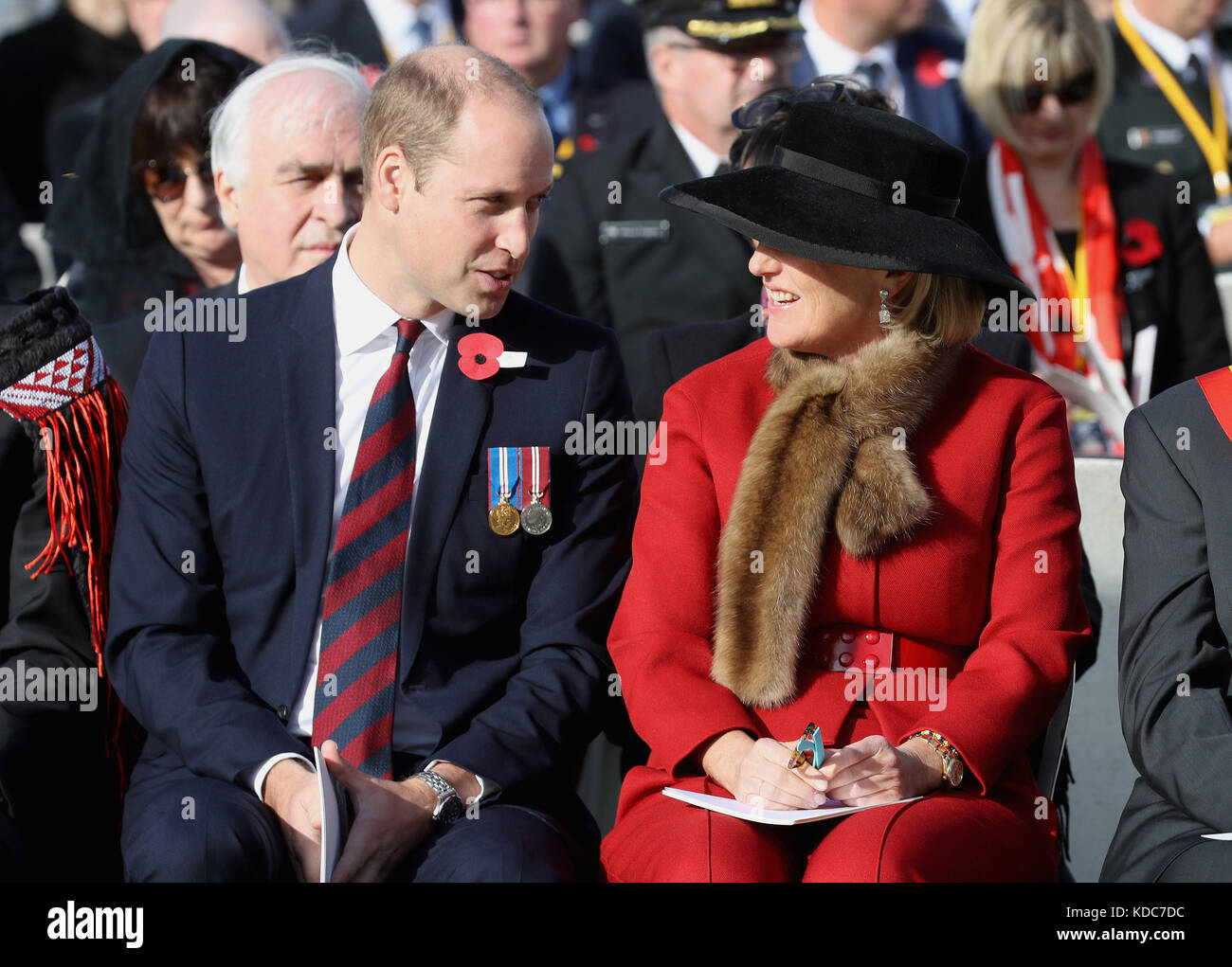 Le duc de Cambridge et la princesse Astrid de Belgique participent à la commémoration nationale néo-zélandaise de la bataille de Passchendaele au cimetière Tyne Cot, en Belgique. Banque D'Images